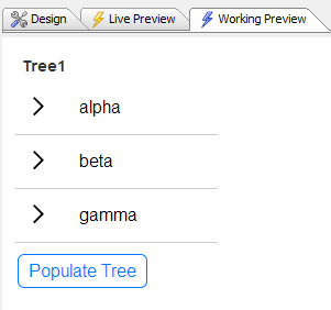Clicking 'Populate Tree' populates the tree.